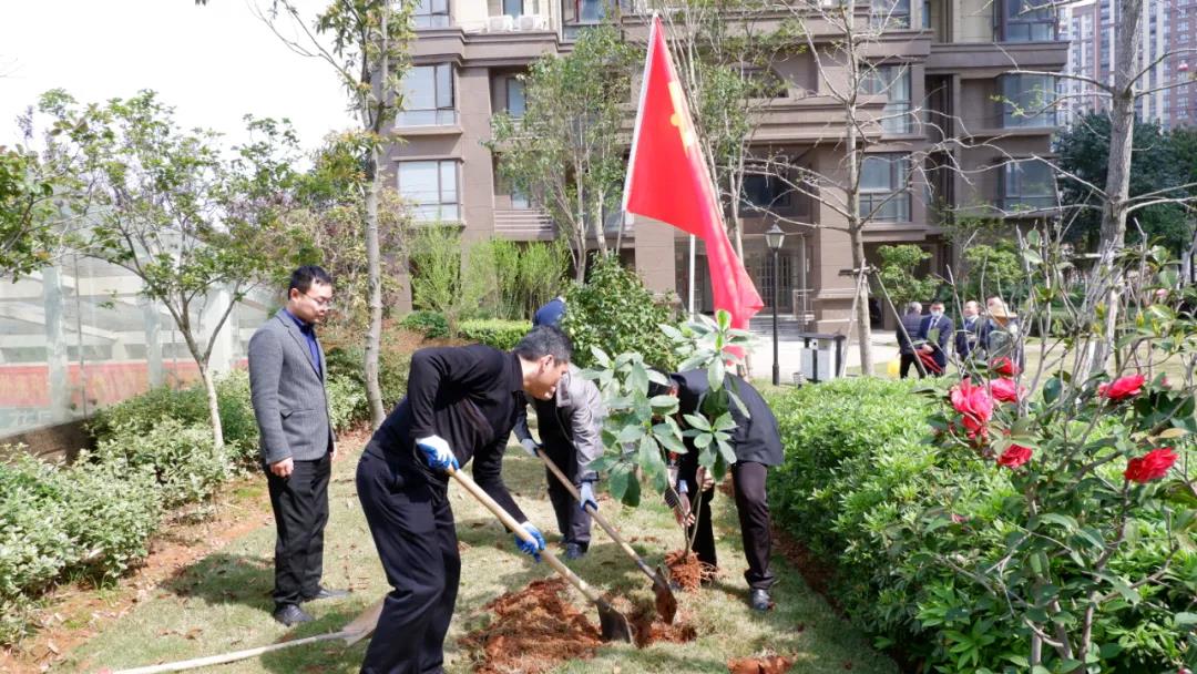贛房集團黨總支開展“黨旗紅，春意濃” 義務植樹主題黨日活動