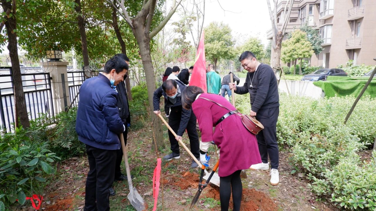 贛房集團黨總支開展“黨旗紅，春意濃” 義務植樹主題黨日活動